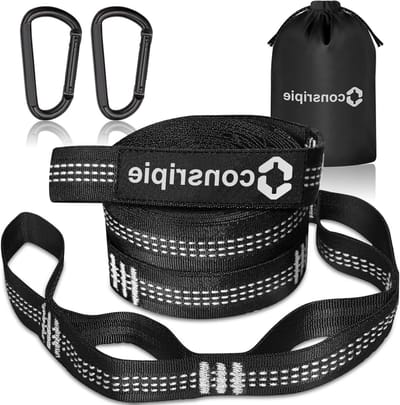 Hangmat Bevestiging - Hangmat Ophanging - Ontspannen Buiten - Boomvriendelijk Design - 300 cm - Zwart