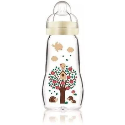 Biberon en verre MAM Hérisson Blanc 260ml - 0 a 6 mois - Tétine Débit 2