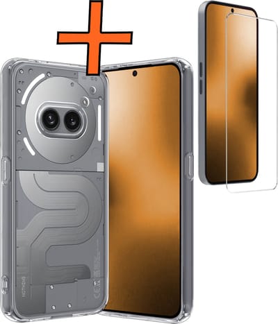 Hoes - Met Screenprotector - Geschikt voor Nothing Phone (2a) - Sterk & Shockproof - Back Cover - Siliconen Case - Telefoon Hoes - Transparant