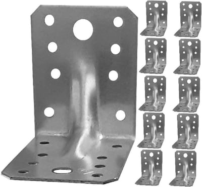 Gegalvaniseerde Hoekbeugels voor Hout - Heavy Duty - 10 Stuks - 2,75"x2,75"x0,25"