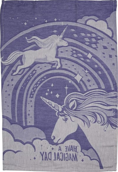 Theedoek Eenhoorn - Keukendoek Katoen - Keukenwerk - Zacht Absorberend - 50 x 71 cm - Wit