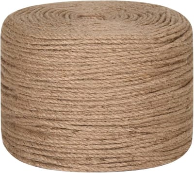 Jute Touw - Henneptouw Tuinsnoer - Decoratie Knutselen Tuin - 100% Natuurlijk Biologisch Afbreekbaar - 250 Meter 4mm - Bruin
