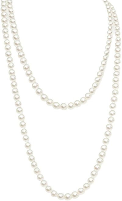 Solidchoice - Lange Parelketting 1920, Vintage Mode voor Bruiden en Feest