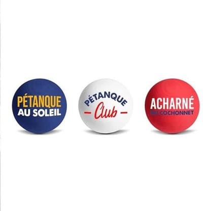 Set van 3 Pétanque Varkens in Blauw, Wit en Rood voor een Unieke Speelervaring