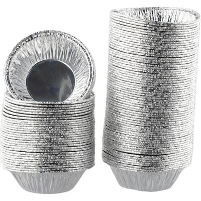 100 Pièces Tartelettes aux Œufs Moules Jetables Tasse en Feuille d'Aluminium Moule à Cupcakes Moule à Gâteau Biscuit Espace Zone Cuisine Outil de Cuisson Moules à Gâteaux Pour Usage Domestique Portable