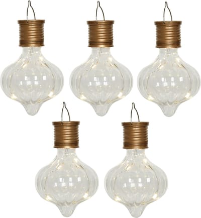 Lumineo solar hanglamp LED - 5x - Marrakech - kunststof - D8 x H12 cm