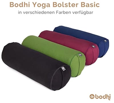 Yogarol met biologische speltvulling | Yogakussen voor herstel en yin yoga | Wasbare katoenen hoes | Pilateskussen met draaglus (blauw)