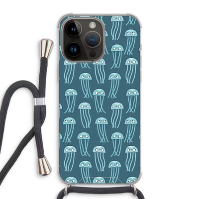Case Company® - Hoesje met koord geschikt voor iPhone 14 Pro Max hoesje met Koord - Kwallie - Telefoonhoesje met Zwart Koord - Bescherming aan alle Kanten en Over de Schermrand