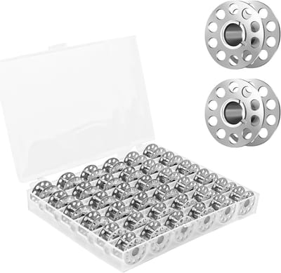 36 Stuks Metalen Spoelen voor Naaimachines - Lege Spoelen met Transparante Opbergdoos - Naaigerei voor DIY, Creatief Werk en Handwerken