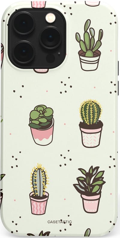 Casetastic Hoesje Geschikt voor Apple iPhone 14 Pro Max Magsafe - Stijlvolle Beschermende Duo-layer Case - Familie Cactus