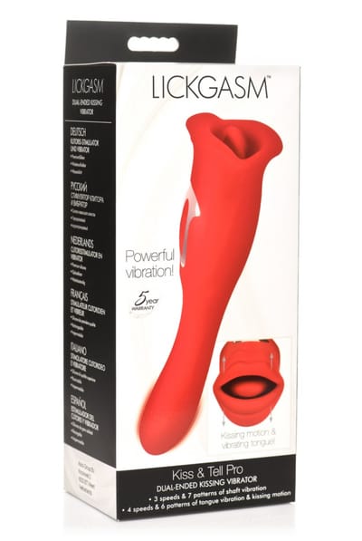 XR Brands - Kiss and Tell Pro - Dual-Ended Kissing Vibrator - Red