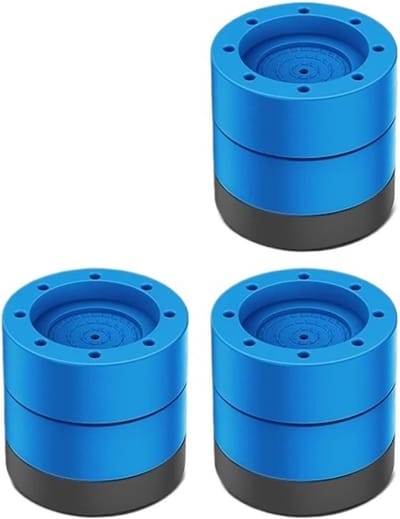 Anti-vibratie pads - Meubelrollers kit - Wasmachine stabiliseren - Universele pasvorm - 60 mm hoogte - Blauw