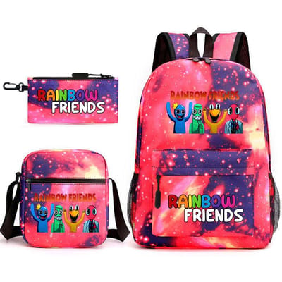 Rainbow Friends Omringende Rugzak Basisschoolleerling Sterrenhemel Schooltas Driesets as the picture