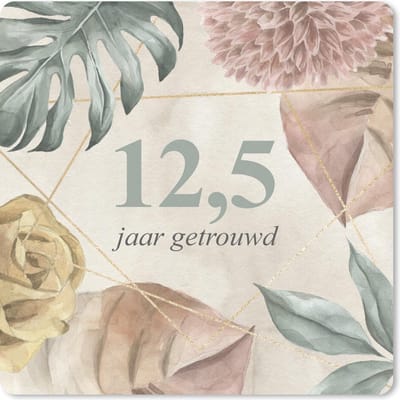 Muismat 20x20 cm - Mousepad Trouwen - Spreuken - 12 5 jaar getrouwd - Quotes - Muismatten