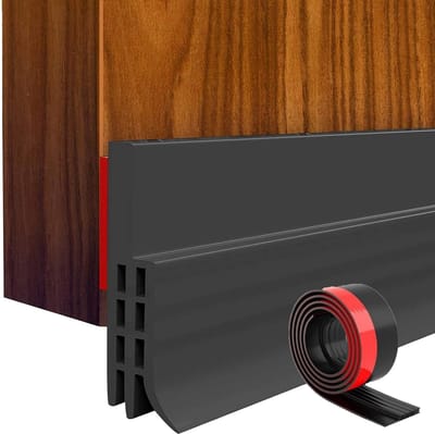 Huntex Tochtstrip - Zelfklevend, Aanpasbaar en Geluidsisolerend - Tochtstrips voor Deuren - Zwart, 100 cm x 5 cm - Tochtstopper - Tochtrol - Tochtband - Tochthond