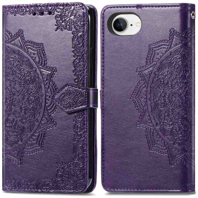 imoshion Hoesje - Geschikt voor Apple iPhone 17e / 16e - Mandala Bookcase - Paars