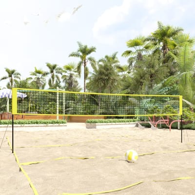 vidaXL - Volleybalnet - 823x244 - cm - PE-stof - geel - en - zwart