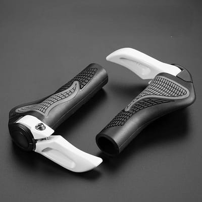 1 Paire Poignées Vélo VTT Cornes Shofar Vice Guidon Antichoc Anti-poussière Caoutchouc Verrouillage Bilatéral Poignées Vélo BMX