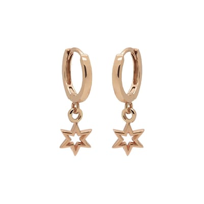 Karma hinged hoops symbool symbols 6 point open star Rosé A56RP