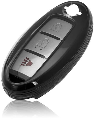 Autosleutel Hoesje geschikt voor Nissan - Sleutelcover - TPU Cover Sleutelhoes - Accessoires - transparant,zwart