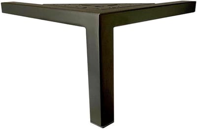 Stalen meubelpoot zwart hoek 18 bij 18 cm en hoogte 10 cm (2 x 2 cm) - Set van 4 stuks