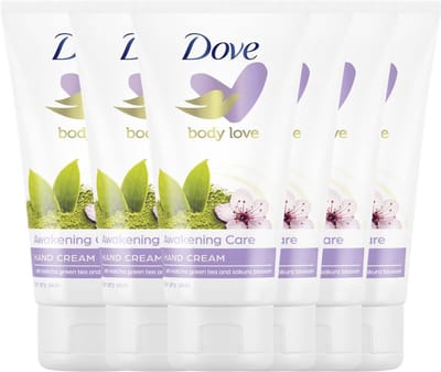 Dove Body Love – Awakening Care – Handcrème – Matcha Groene Thee & Sakura Blossom – 6 x 75 ml