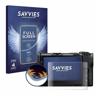 Savvies - Screenprotector voor Nikon ZR 2025 - Folie Beschermfolie transparant volledig dekking 4 Stuks