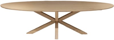 DÉJA Living Ovale Eettafel Lusa - 200cm - Eikenhout Naturel - Kruispoot - 4-6 Personen