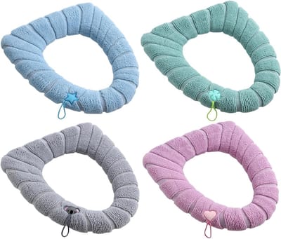 Zachte Toiletzitting Pad met Handvat, 4 Stuks Wasbare Toiletzitting Covers voor Extra Comfort en Warmte