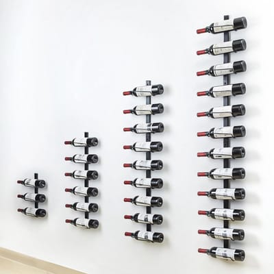 SCH® Wijnrek Muur - Wijnrek - Wijnrekken - Zwart - ‎19cm x 14cm x 163cm