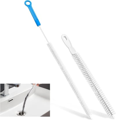 Afvoerborstel Set - Buisreiniger - Verstoppingen Verwijderen - Flexibel Ontwerp - 2 Stuks 70 cm - Grijs