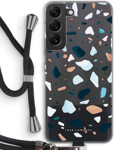 Case Company® - Hoesje met koord geschikt voor Samsung Galaxy S22 hoesje met Koord - Terrazzo N°13 - Telefoonhoesje met Zwart Koord - Bescherming aan alle Kanten en Over de Schermrand