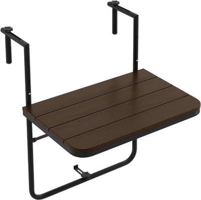 CLVP® Balkontafel Hangend – Inklapbaar Balkonbar - Hangtafel Voor Aan Het Balkon – Hang tafel Balkon - Vouwtafel - Wandtafel –Koffie