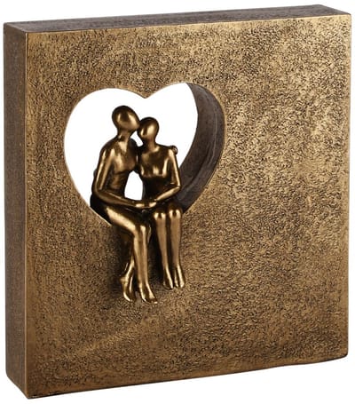 Dekoratief | Deco koppel in frame, brons, resina, 18x6x19cm | A260691