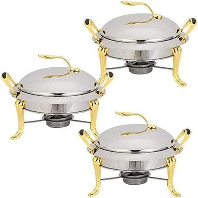 Buffet Server Set - Voedselwarmer Schotel - Feestelijk Serveren - Roestvrij Staal - 37 x 19cm - Goud
