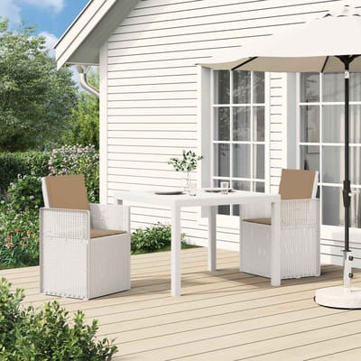 vidaXL - Tuinstoelen - 2 - st - Wit - en - Taupe - PP