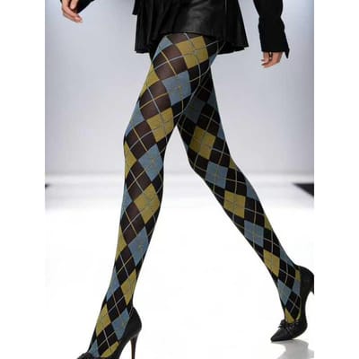 Collants Rayés à Carreaux Colorés Rétro 80D Collants Fins Color Blockés Rayés One Size white