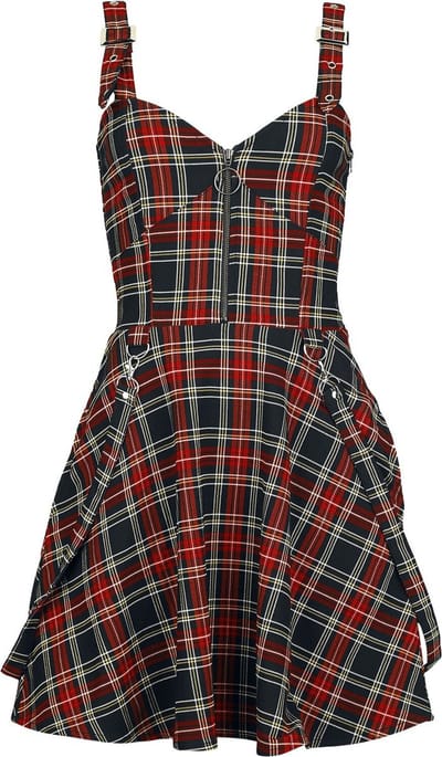 Chemical Black Cyra Dress Korte jurk zwart-rood S