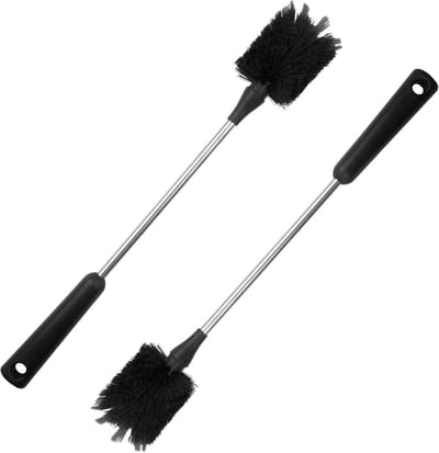 Set van 2 waterflesborstels, schuurborstel voor roestvrijstalen flessenflesjes met lange steel, reinigingsborstel voor drinkflessen, bekers, borden, koffiemokken, glaswerk, drinkglazen