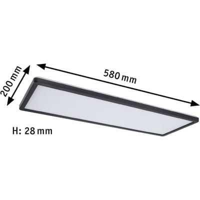 LED-paneel 3-Step-Dim Atria Shine Backlight hoekig 580x200 mm 22W 1800lm 4000K Zwart dimbaar