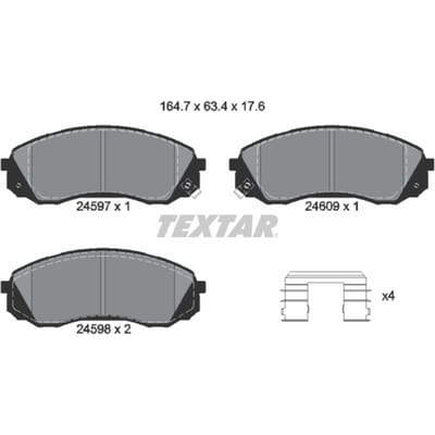 Remblokset TEXTAR 2459701, voor