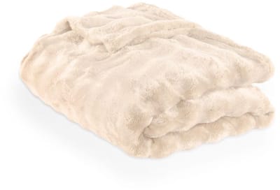 Tiseco - Plaid WAVE - Zacht fleece deken met bubbelstructuur - 150x200 cm, ivoor