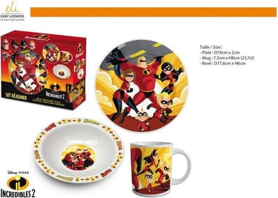 3 delige ontbijt / lunch set The Incredibles (keramiek)
