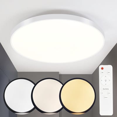 NETTLIFE Plafondlamp LED - 37 cm - Wit - Dimbaar - rond - IP44 Plafondverlichting - 36W - voor Keuken | Badkamer | Gang | Woonkamer | Slaapkamer
