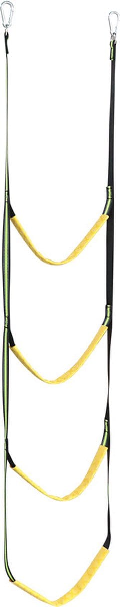 Touwladder - Zachte Ladder - Ladder voor Rubberboot - met 4 Treden - Zwemtrap boot - 111x32cm - boottrap accessoires - Klimladder - Klimtouw - Speeltoestel ladder - Opvouwbare Hangende Ladder - hulp bij het instappen - nood touwladder