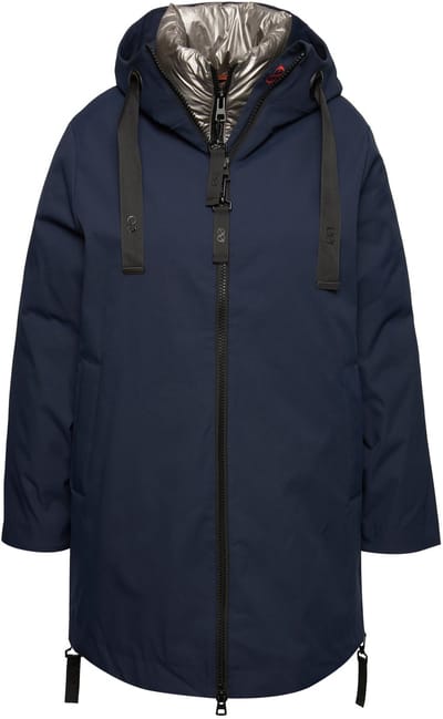 Laurasøn - Dames - 2 in 1 softshell jas capuchon waterafstotend Mix & Match - Marine - Maat L