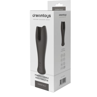 Dreamtoys Essentials krachtig flexibel Head stimulator Masturbator - Zwart