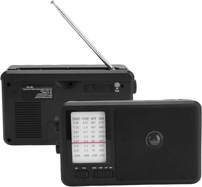 Draagbare Radio - Kortegolf Ontvanger - Thuis en Buiten - 4 Inch Luidspreker - 26 x 14 x 8 cm