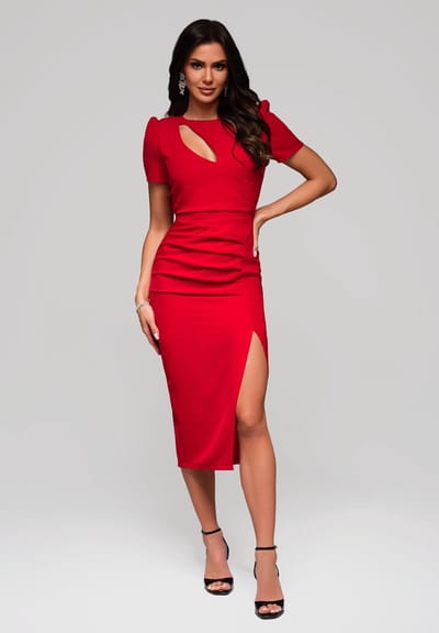 LARICA Jurk - Rits - Jurk Rood XS
