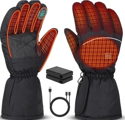 Oplaadbare Handschoenen – verwarmde waterafstotende wanten- 2x Oplaadbare Batterijen - 3.7 Volt - 4000 mAh - Scooter Handschoenen- fietsen handschoenen - Waterdichte handschoenen - Elektrische Handschoenen - Size L